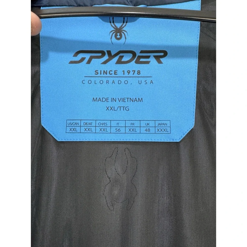 Spyder Contact Jacket Men‎ Blue 2XL 10K Waterproof Insulated Ski Snowboard